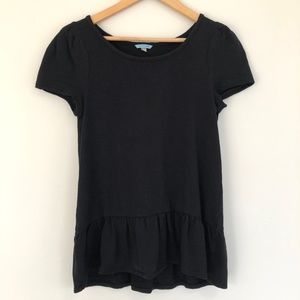 Closet closing, make offer! Anthro Black Short Sleeved Knit Top Leifnotes XS